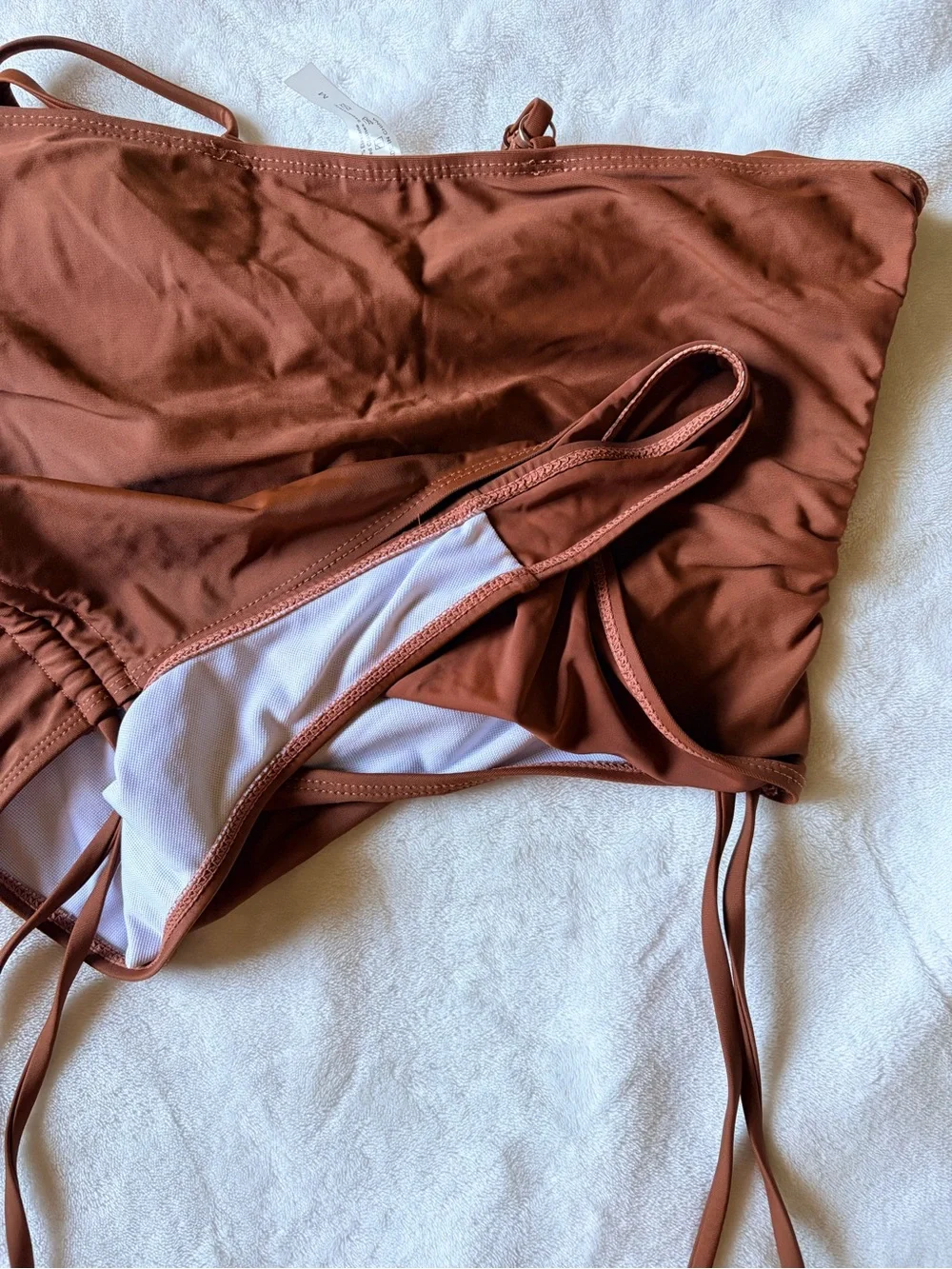 Brown Cutout Tie-Front One-Piece Swimsuit